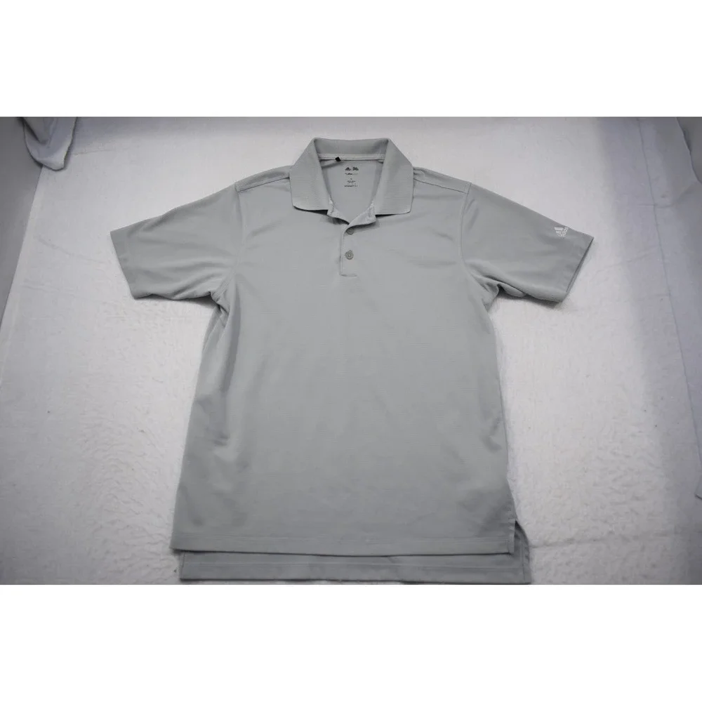 Adidas Golf Polo ClimaLite Performance Gray Short Sleeve Mens Size Medium‎